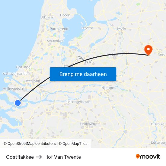 Oostflakkee to Hof Van Twente map