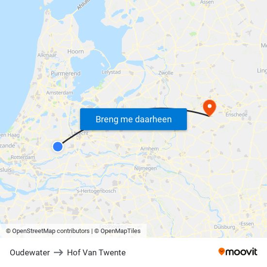 Oudewater to Hof Van Twente map