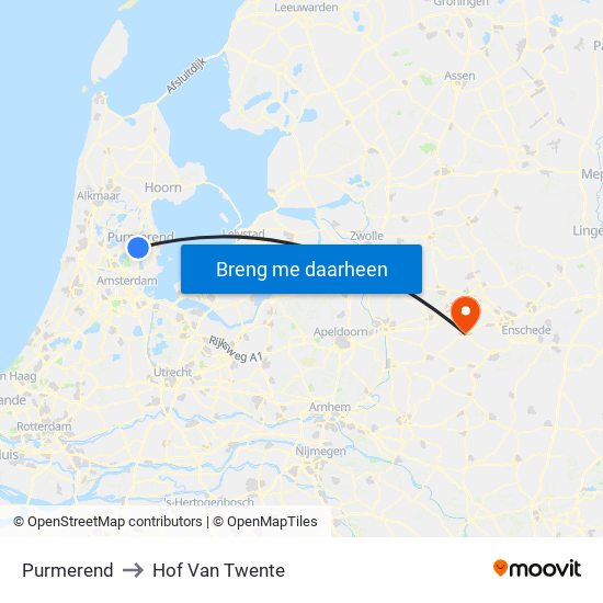 Purmerend to Hof Van Twente map