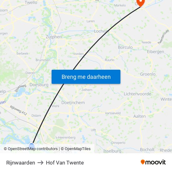 Rijnwaarden to Hof Van Twente map