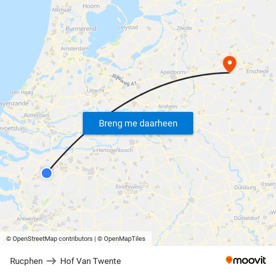 Rucphen to Hof Van Twente map