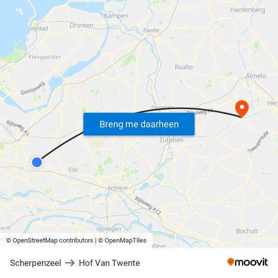 Scherpenzeel to Hof Van Twente map