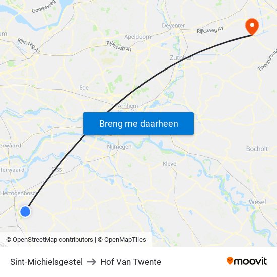 Sint-Michielsgestel to Hof Van Twente map