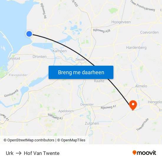 Urk to Hof Van Twente map