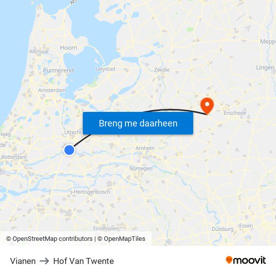 Vianen to Hof Van Twente map