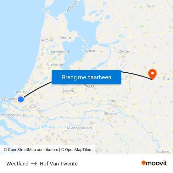 Westland to Hof Van Twente map