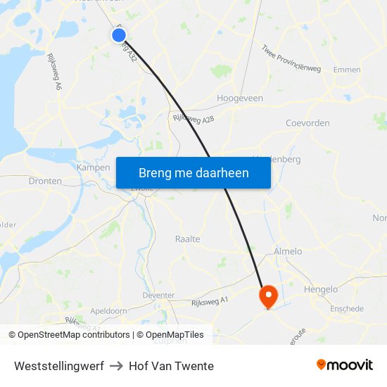 Weststellingwerf to Hof Van Twente map