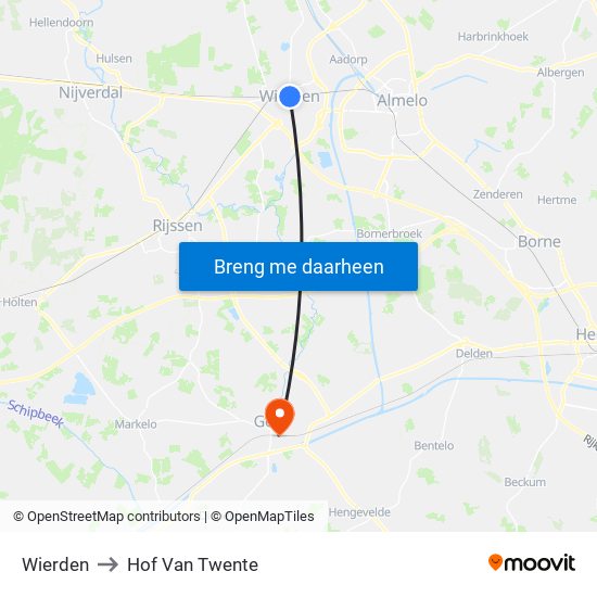 Wierden to Hof Van Twente map