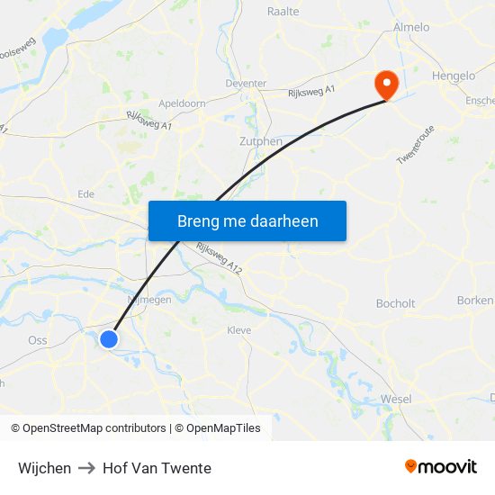 Wijchen to Hof Van Twente map