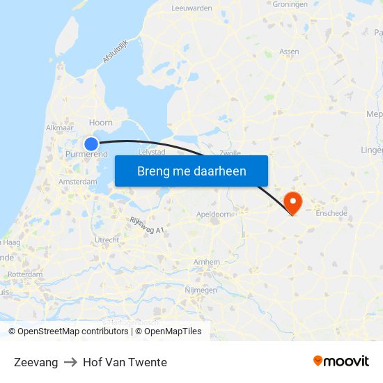 Zeevang to Hof Van Twente map