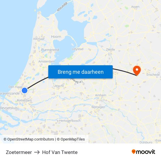 Zoetermeer to Hof Van Twente map