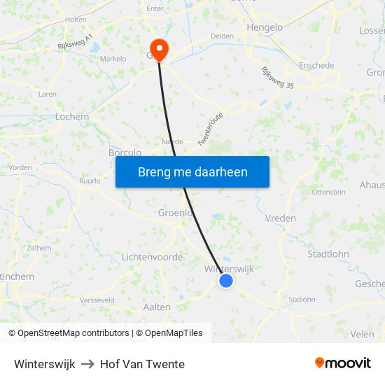 Winterswijk to Hof Van Twente map