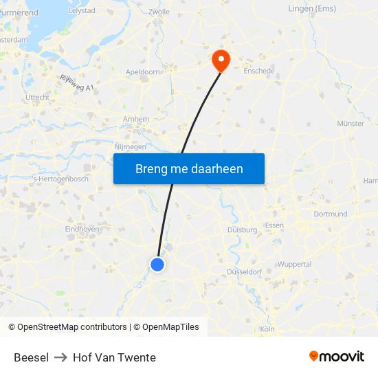 Beesel to Hof Van Twente map