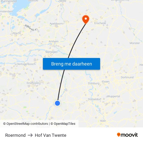 Roermond to Hof Van Twente map