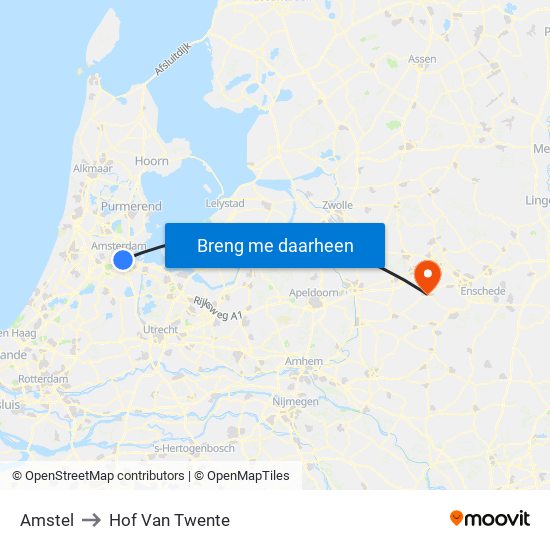 Amstel to Hof Van Twente map