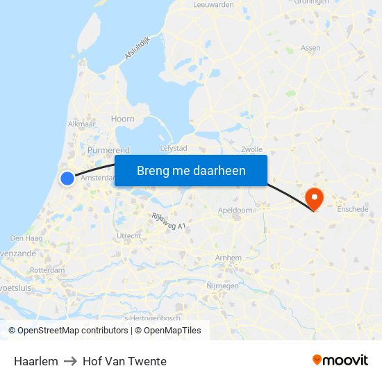 Haarlem to Hof Van Twente map