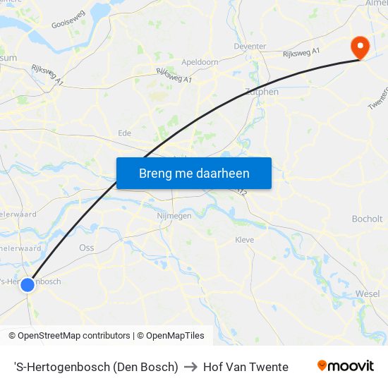 'S-Hertogenbosch (Den Bosch) to Hof Van Twente map