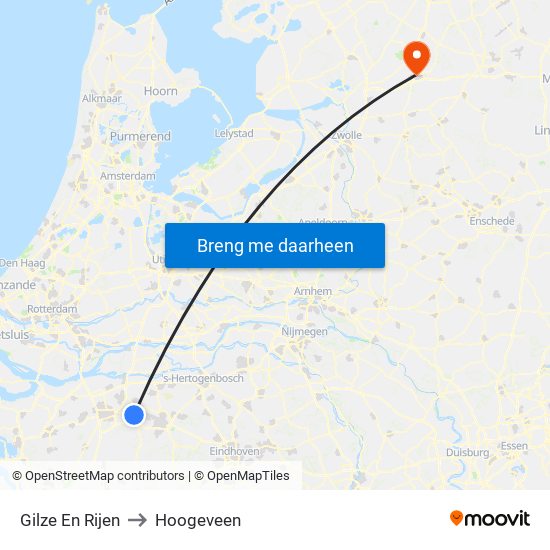 Gilze En Rijen to Hoogeveen map