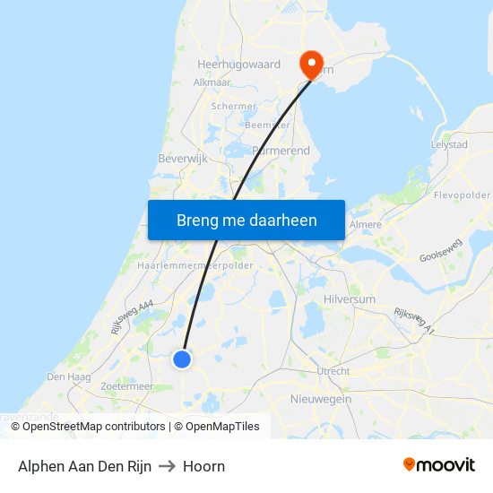 Alphen Aan Den Rijn to Hoorn map