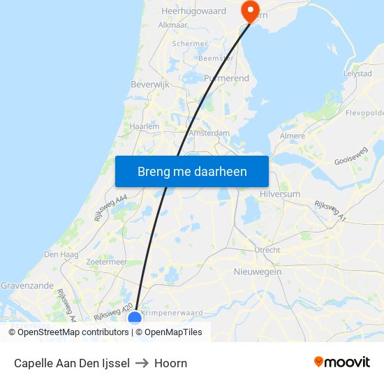 Capelle Aan Den Ijssel to Hoorn map