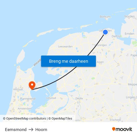 Eemsmond to Hoorn map