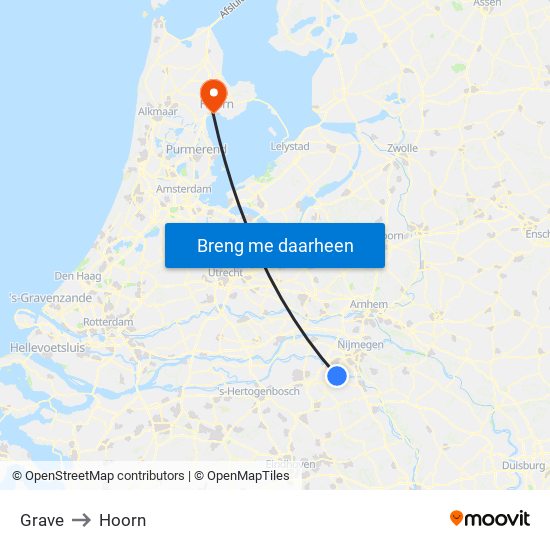 Grave to Hoorn map