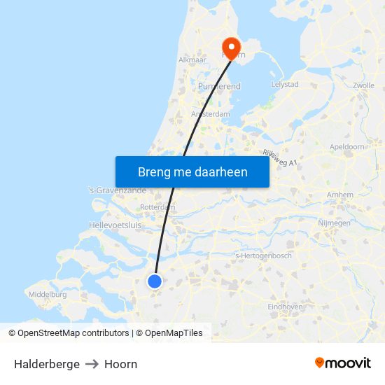 Halderberge to Hoorn map