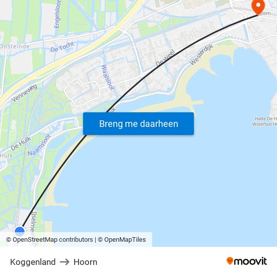 Koggenland to Hoorn map