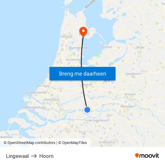 Lingewaal to Hoorn map