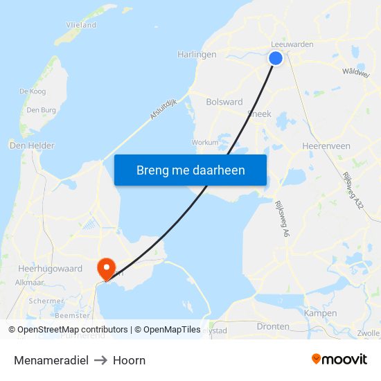 Menameradiel to Hoorn map