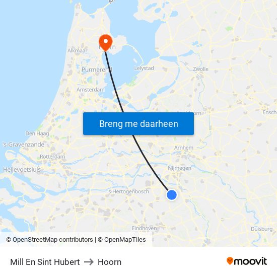 Mill En Sint Hubert to Hoorn map