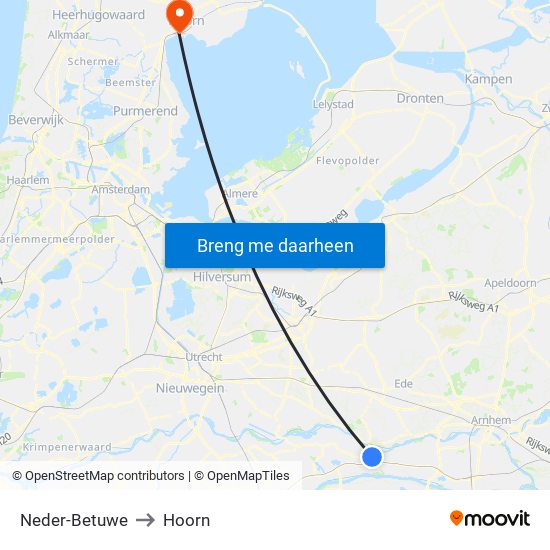 Neder-Betuwe to Hoorn map