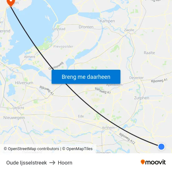 Oude Ijsselstreek to Hoorn map