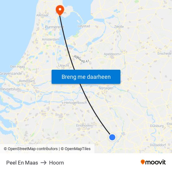Peel En Maas to Hoorn map