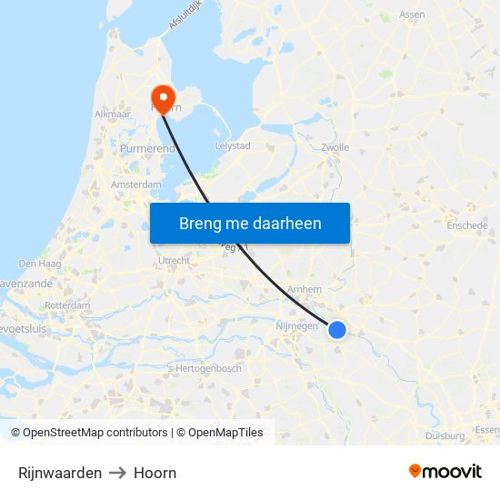 Rijnwaarden to Hoorn map