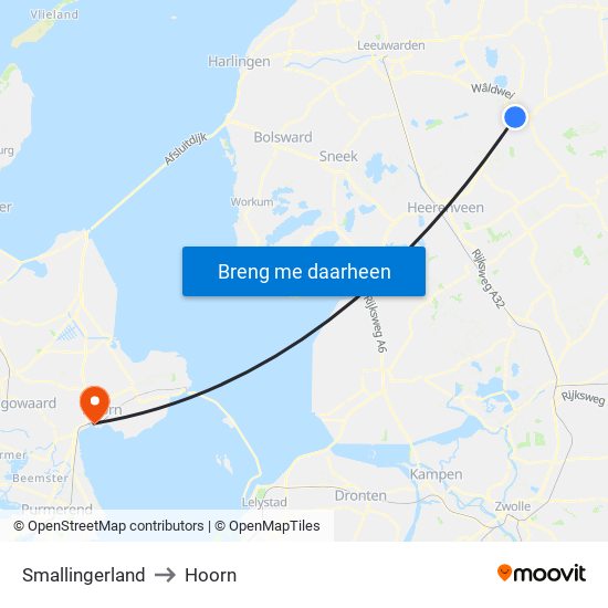 Smallingerland to Hoorn map