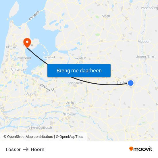 Losser to Hoorn map