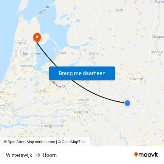 Winterswijk to Hoorn map