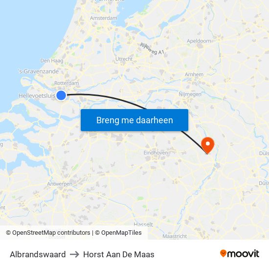 Albrandswaard to Horst Aan De Maas map