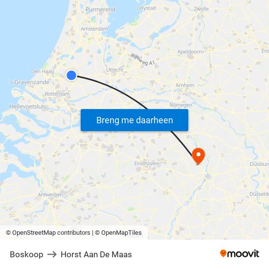 Boskoop to Horst Aan De Maas map