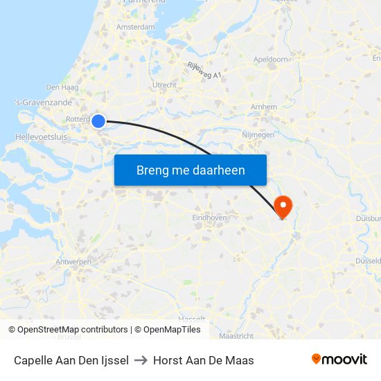 Capelle Aan Den Ijssel to Horst Aan De Maas map