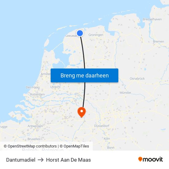 Dantumadiel to Horst Aan De Maas map