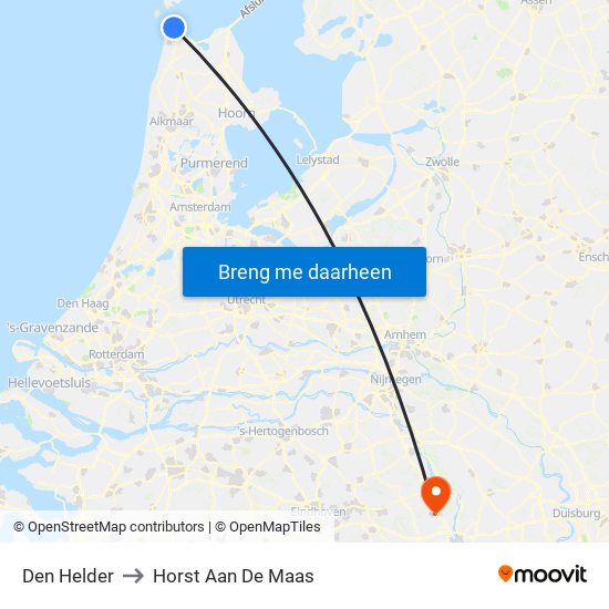 Den Helder to Horst Aan De Maas map