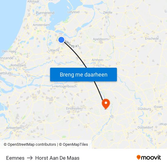 Eemnes to Horst Aan De Maas map