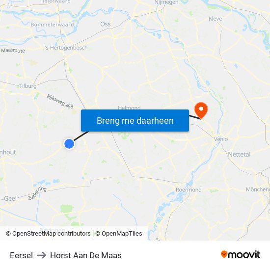 Eersel to Horst Aan De Maas map