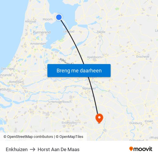 Enkhuizen to Horst Aan De Maas map