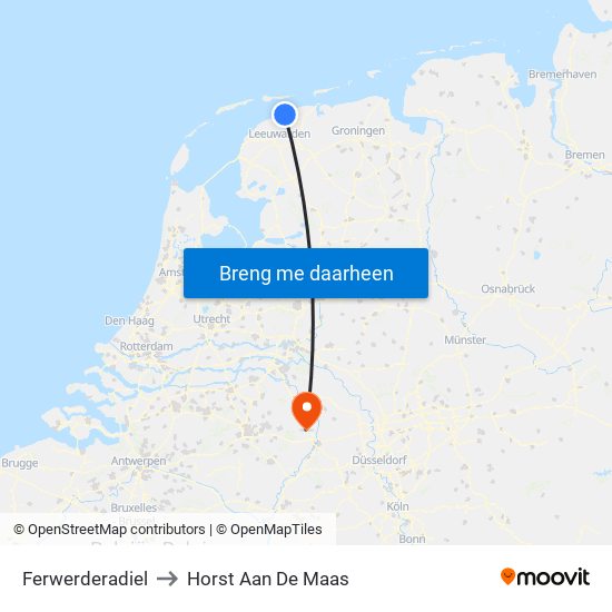 Ferwerderadiel to Horst Aan De Maas map