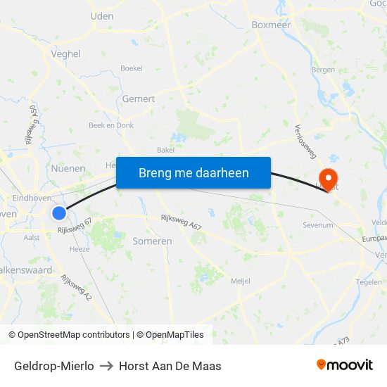 Geldrop-Mierlo to Horst Aan De Maas map