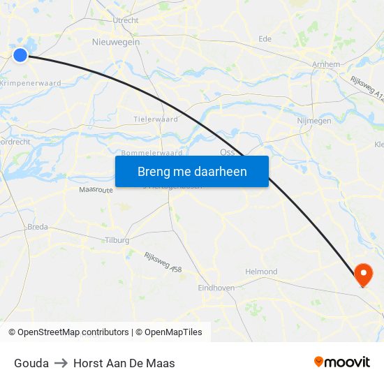 Gouda to Horst Aan De Maas map