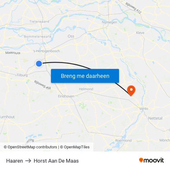Haaren to Horst Aan De Maas map